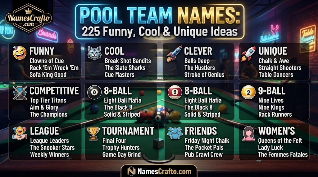 Pool Team Names