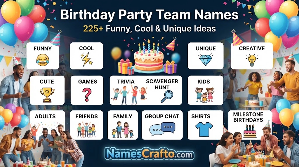 Birthday Party Team Names